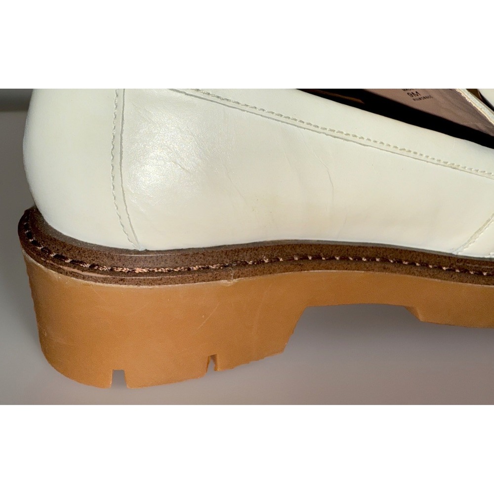 Nordstrom Trinity Leather Loafer Beige Cream 9M Chain Lug Sole - Picture 13 of 14